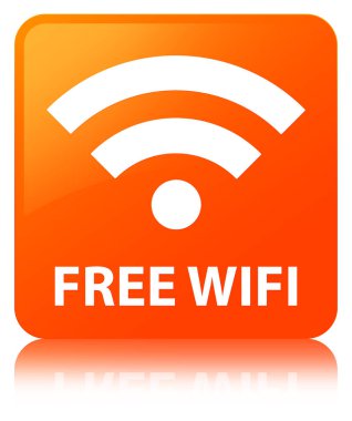 Ücretsiz Wi-Fi turuncu kare düğme