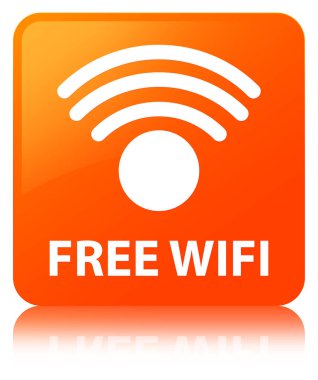 Ücretsiz Wi-Fi turuncu kare düğme