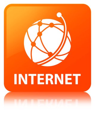 Internet (küresel ağ simgesini) turuncu kare düğme