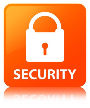 Güvenlik (asma kilit simgesi) turuncu kare düğme