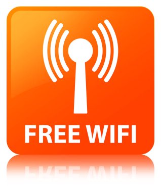 Ücretsiz wifi (wlan ağ) turuncu kare düğme