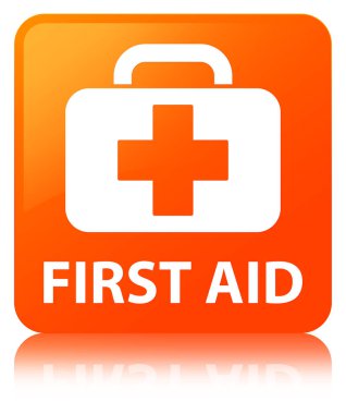 İlk yardım turuncu kare düğme