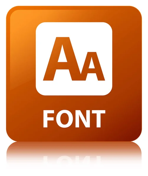 Font brown square button — Stock Photo, Image