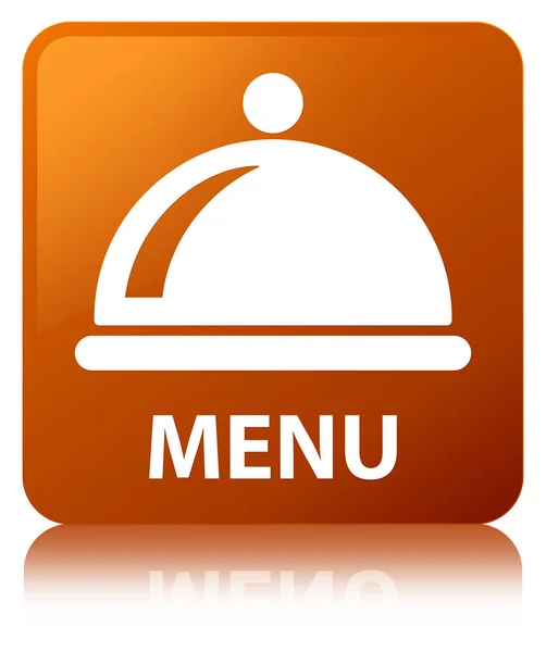 Menu (voedsel schotel pictogram) bruine vierkante knop — Stockfoto