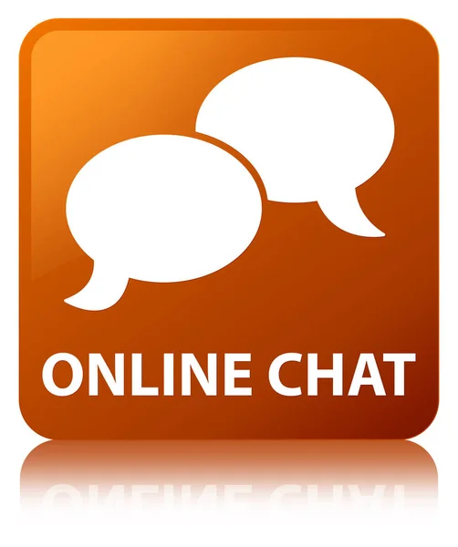 Online chat bruin vierkante knop — Stockfoto