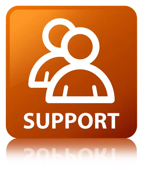 Support (icône de groupe) bouton carré brun — Photo