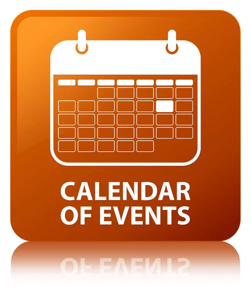 イベントの茶色の正方形ボタンのカレンダー — ストック写真