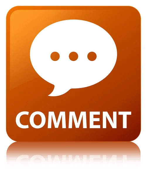 Comment (conversation icon) brown square button — Stock Photo, Image
