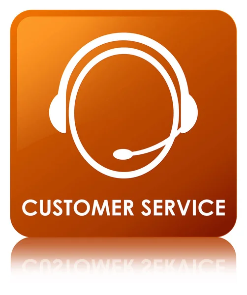 Customer service (pictogram van de zorg van de klant) bruine vierkante knop — Stockfoto