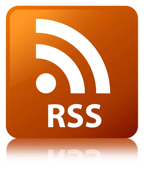 RSS brown square button — Stock Photo, Image