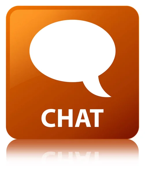 Chat brown square button — Stock Photo, Image