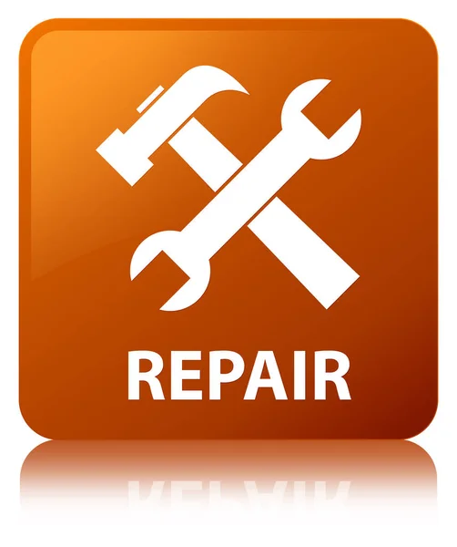 Reparatie (extra pictogram) bruine vierkante knop — Stockfoto