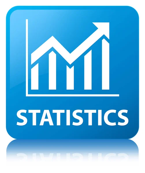 İstatistik camgöbeği mavi kare düğme — Stok fotoğraf