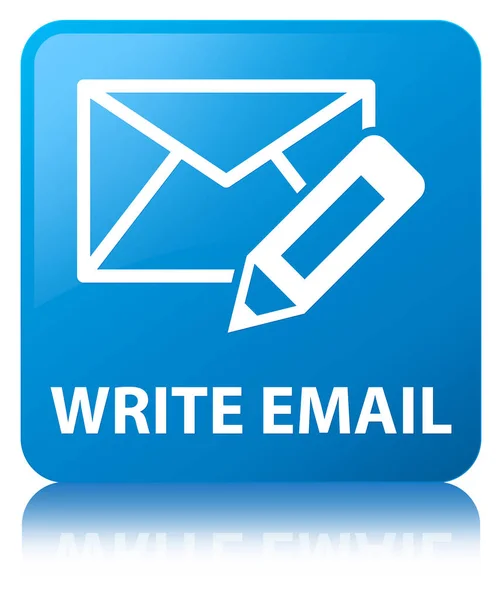 Write email cyan blue square button — Stock Photo, Image