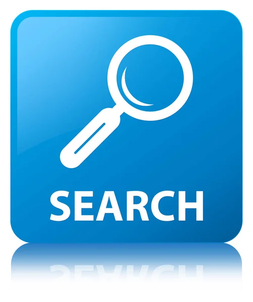 Search cyan blue square button — Stock Photo, Image