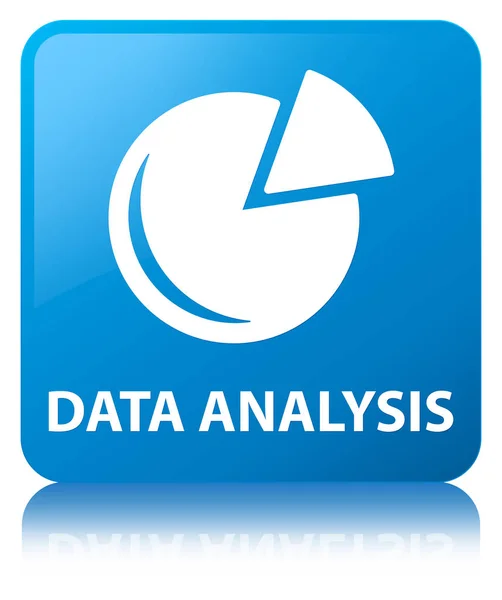 Analisis data (ikon grafik) tombol bujur persegi cyan — Stok Foto