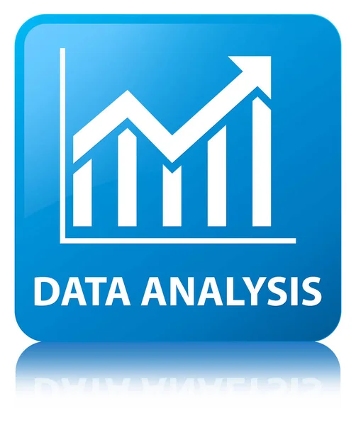 Datenanalyse (Statistik-Symbol) cyan blue square button — Stockfoto