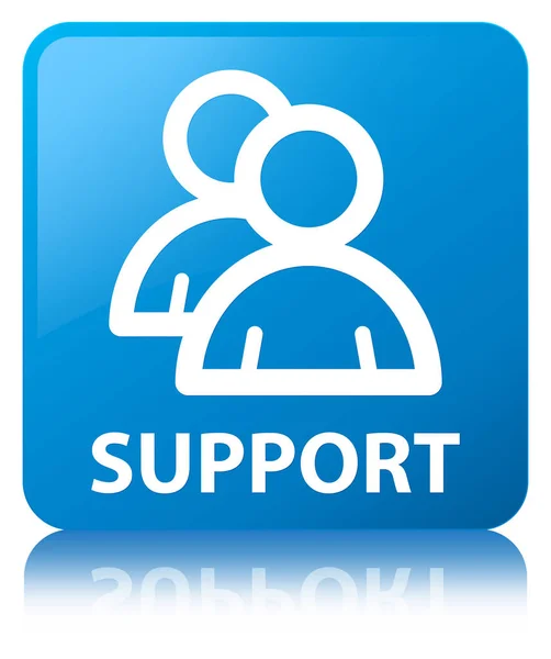 Wsparcie (grupa ikona) cyan niebieski przycisk kwadratowy — Zdjęcie stockowe