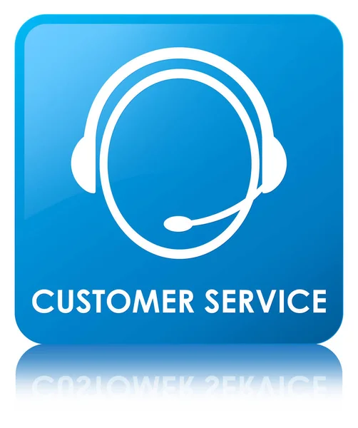 Customer service (pictogram van de zorg van de klant) cyaan blauw vierkante knop — Stockfoto