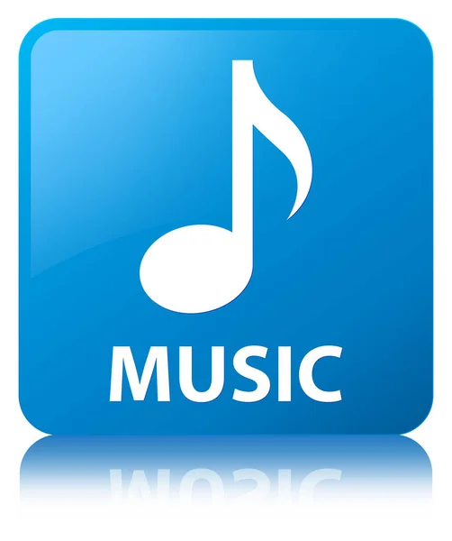 음악의 청록색 푸른 사각형 버튼 — 스톡 사진