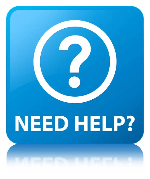 Potřebují pomoc (otázka ikona) azurová modrá čtvercové tlačítko — Stock fotografie