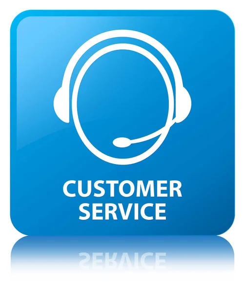 Service à la clientèle (icône du service à la clientèle) bouton carré bleu cyan — Photo
