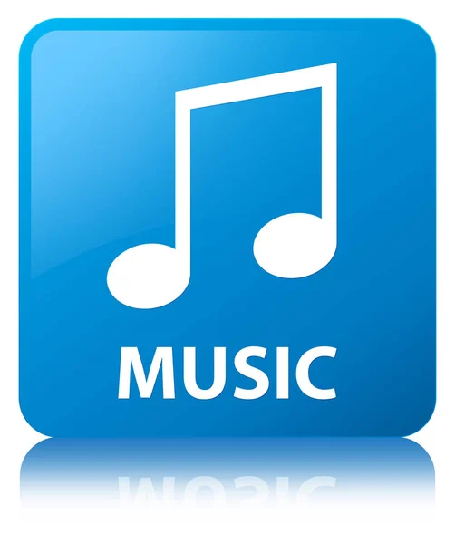 Musica (icona di melodia) ciano pulsante quadrato blu — Foto Stock