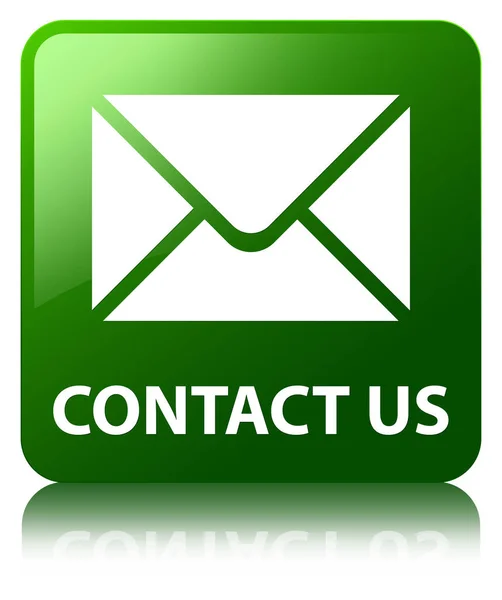 Kontaktieren Sie uns (E-Mail-Symbol) grüne quadratische Taste — Stockfoto