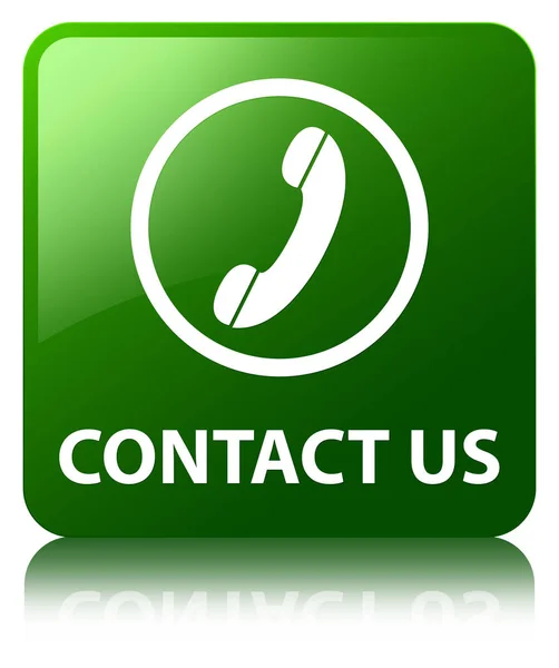 Kontaktieren Sie uns (Telefon-Symbol runde Grenze) grüne quadratische Taste — Stockfoto