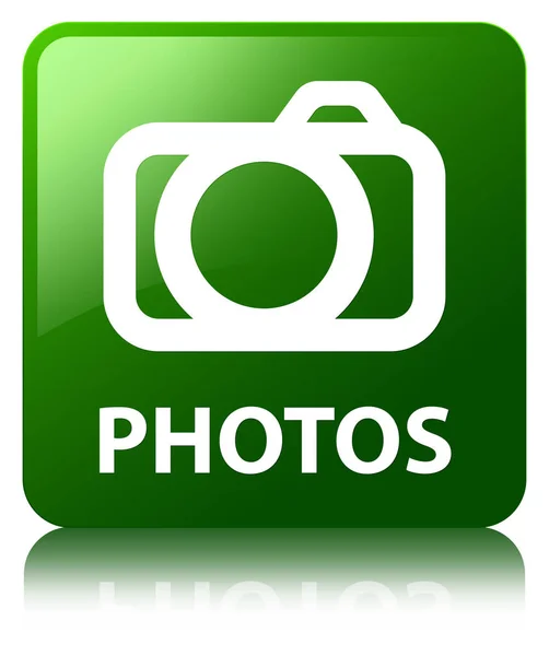 Foto's (camerapictogram) groene vierkante knop — Stockfoto