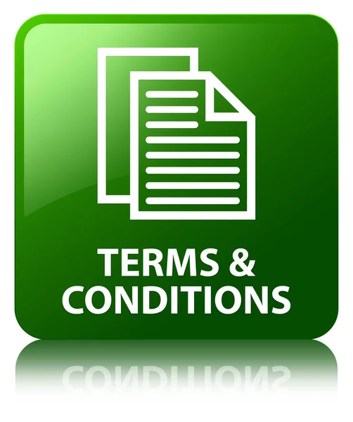 Zasady i warunki (ikona strony) zielony kwadrat przycisk — Zdjęcie stockowe