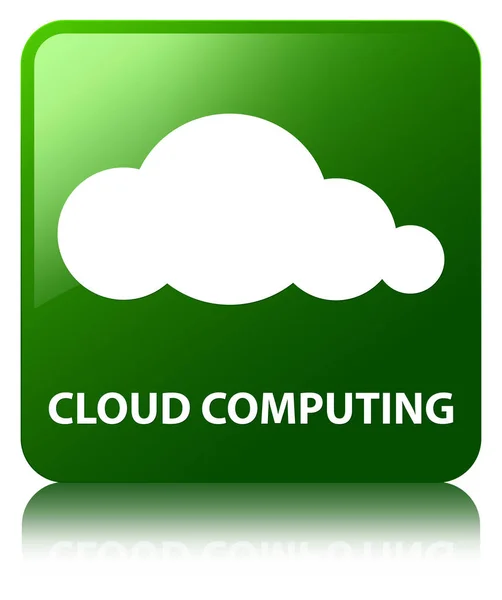 Bulut bilgi işlem yeşil kare düğme — Stok fotoğraf