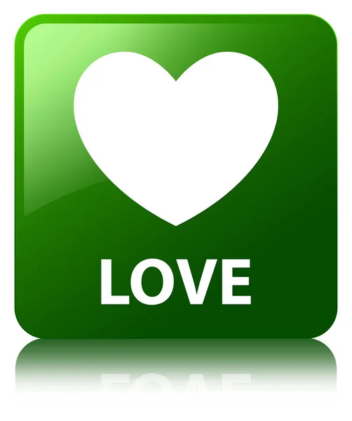 Bouton carré vert Love — Photo