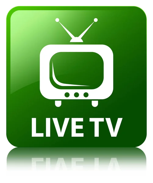 Live TV-grön fyrkantig knapp — Stockfoto