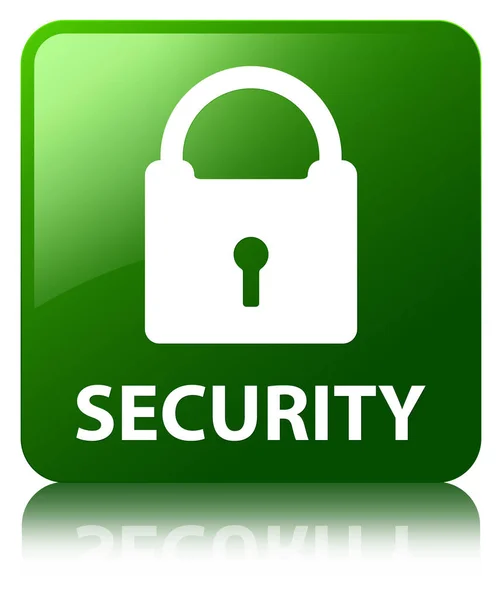 Seguridad (icono de candado) botón cuadrado verde — Foto de Stock