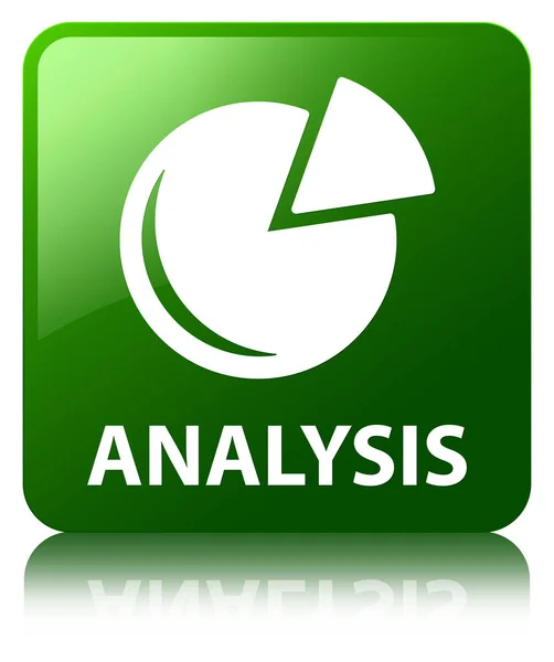 分析 （图图标） 绿色方形按钮 — 图库照片