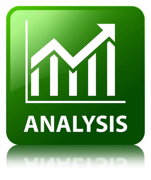 分析 （统计图标） 绿色方形按钮 — 图库照片
