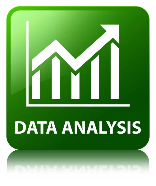 Data analys (statistik ikon) grön fyrkantig knapp — Stockfoto