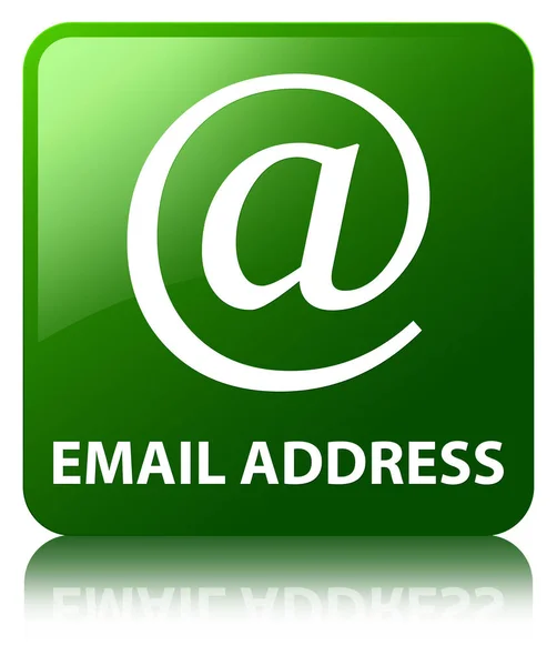 E-mail adres zielony przycisk kwadratowy — Zdjęcie stockowe