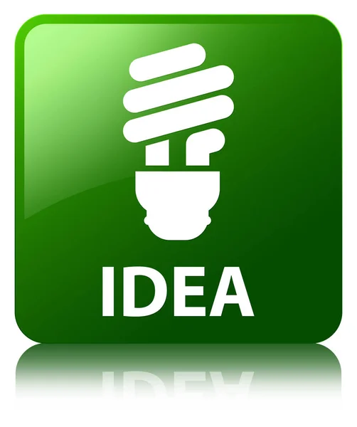 Pomysł (żarówka ikona) zielony przycisk kwadratowy — Zdjęcie stockowe
