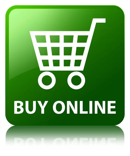 Αγοράστε online πράσινο τετράγωνο κουμπί — Φωτογραφία Αρχείου
