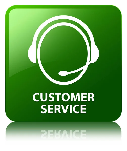 Customer service (pictogram van de zorg van de klant) groene vierkante knop — Stockfoto