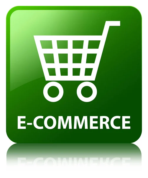 E-commerce green square button — Stock Photo, Image