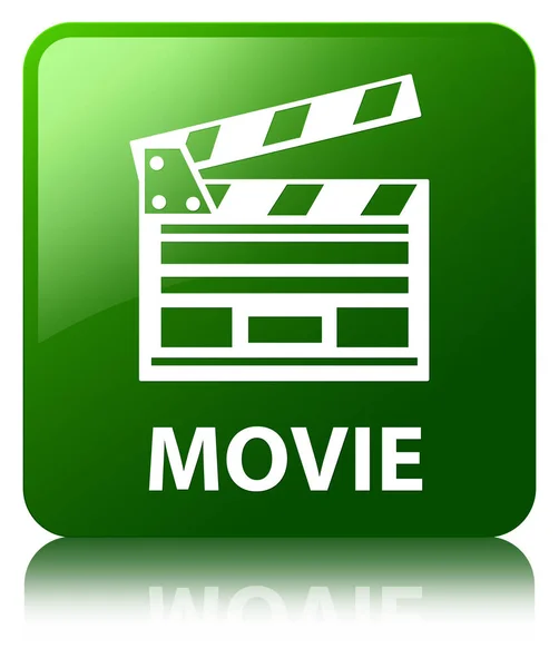 Film (icona clip cinema) pulsante quadrato verde — Foto Stock