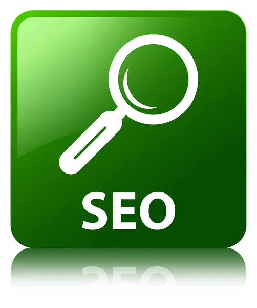 Seo green square button — Stock Photo, Image