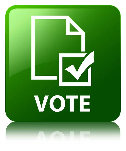 투표 (설문 아이콘) 녹색 사각형 버튼 — 스톡 사진