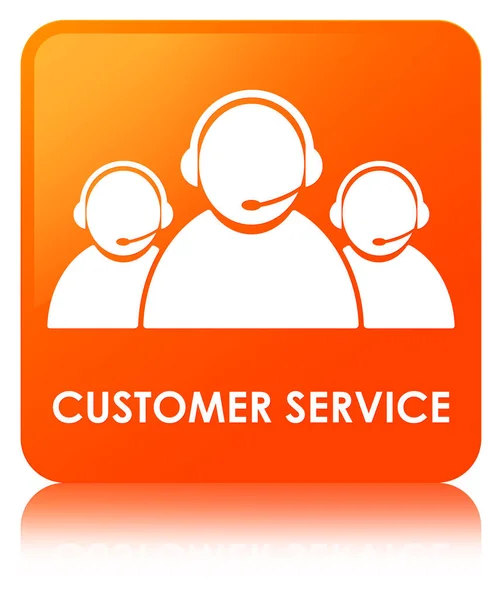 Customer service (team ikon) orange fyrkantig knapp — Stockfoto