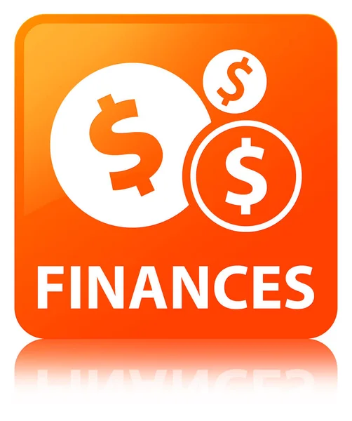 Finances (signe dollar) bouton carré orange — Photo