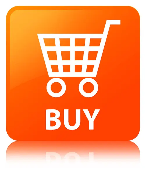 Buy orange square button — Stock Photo, Image