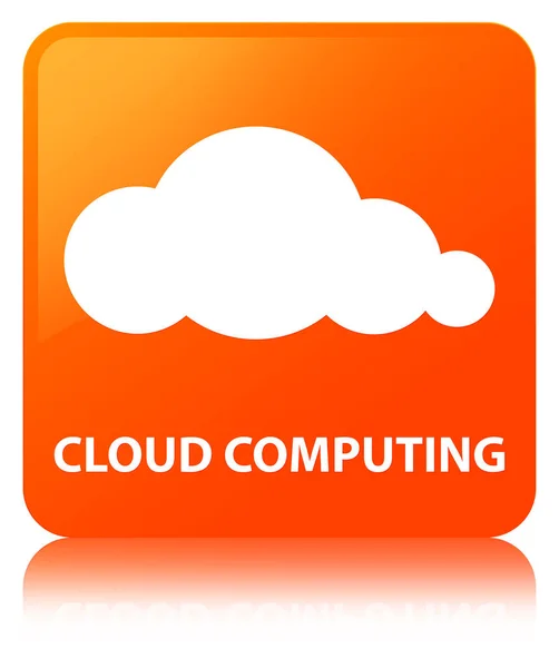 Pulsante quadrato arancione cloud computing — Foto Stock